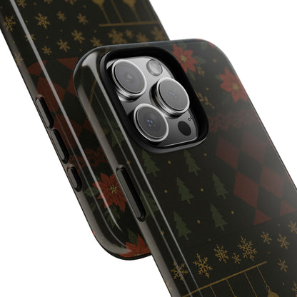 Black Luxury Phone Case for Christmas Festive Season - Tough design