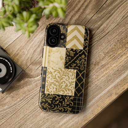 Phone Case, Luxury Black and Gold Festive Design for Christmas Gift, Holiday Decor, Tough Cases, Winter Celebration, Elegant iPhone Cover