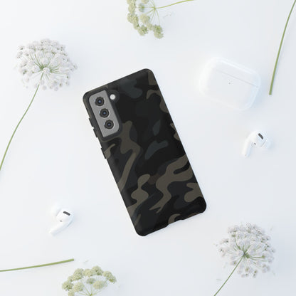 Black Camouflage Phone Case for iPhone, Samsung and Google Pixel