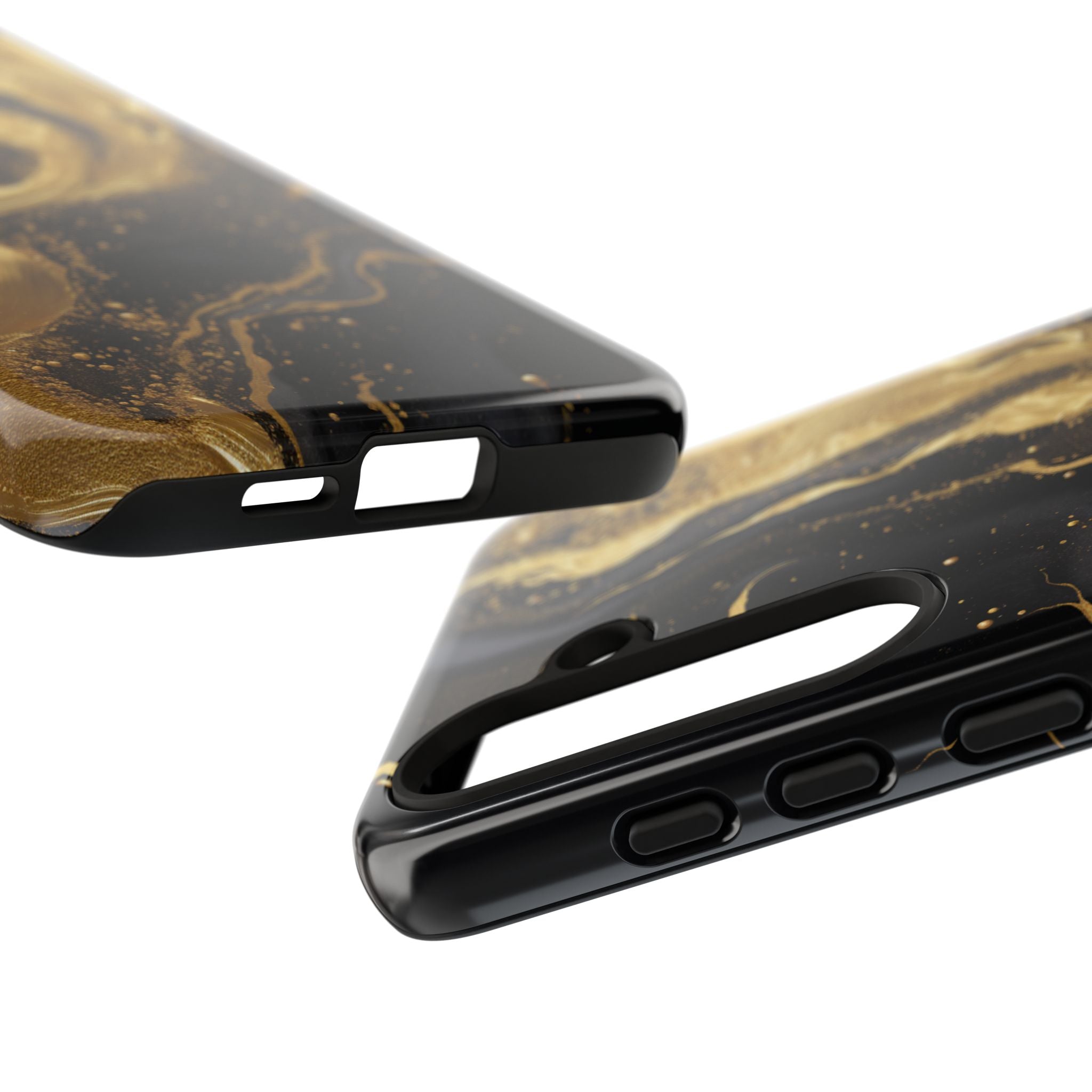 Golden Flow - Black &amp; Gold Marble Luxe Phone Case