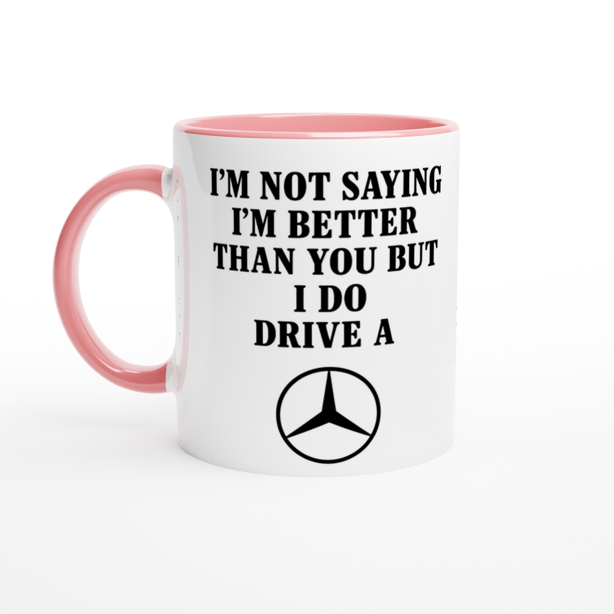 Personalized Mercedes Benz Mug - Custom Car Lover Gift - 11oz Ceramic Mug in Colors Ceramic Pink