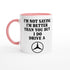 Personalized Mercedes Benz Mug - Custom Car Lover Gift - 11oz Ceramic Mug in Colors Ceramic Pink
