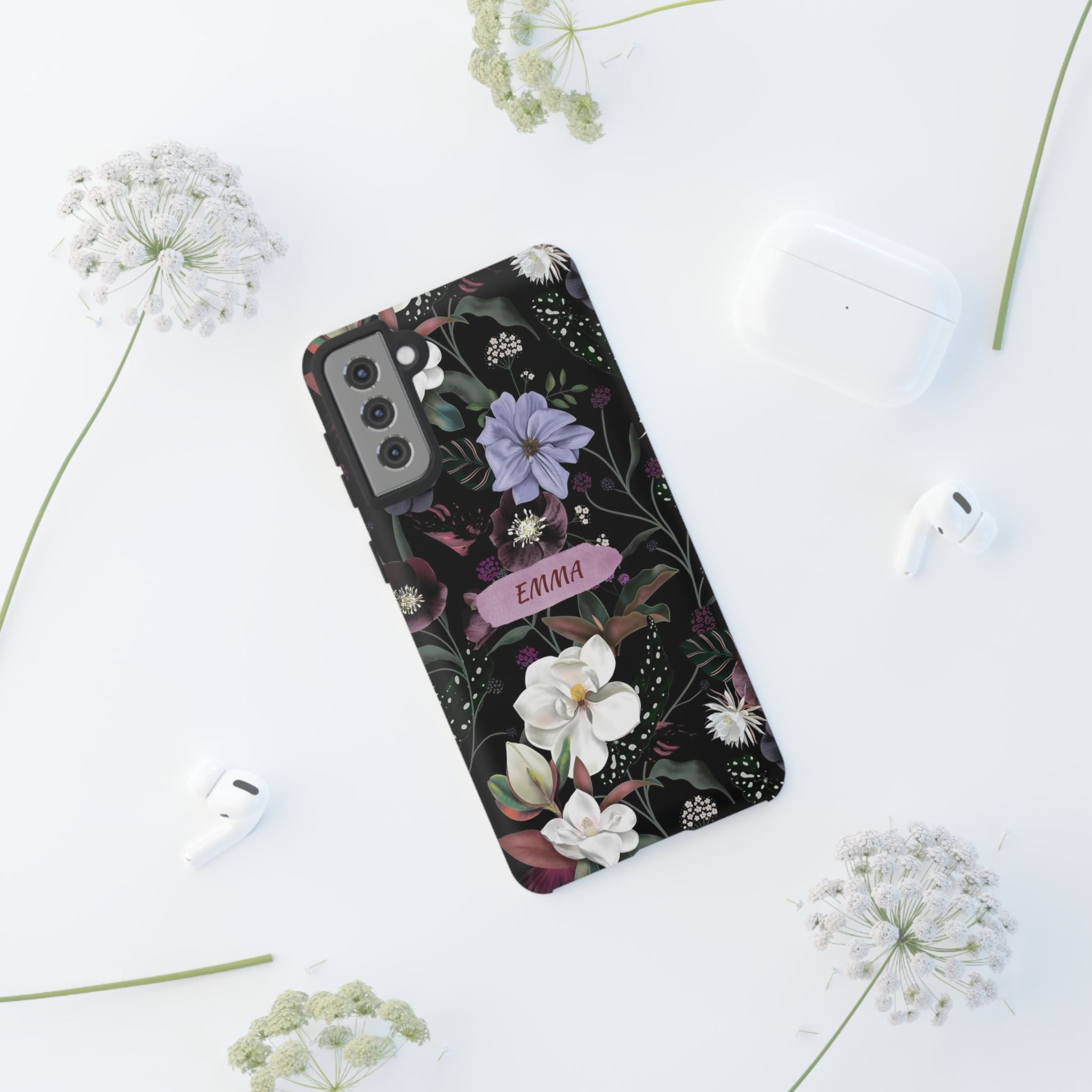 Phone Cases, Personalised Floral Pattern Ultra Plus Pro Cover, iPhone 16, 15, 14, 13+, Samsung Galaxy S23, S22, Custom Case