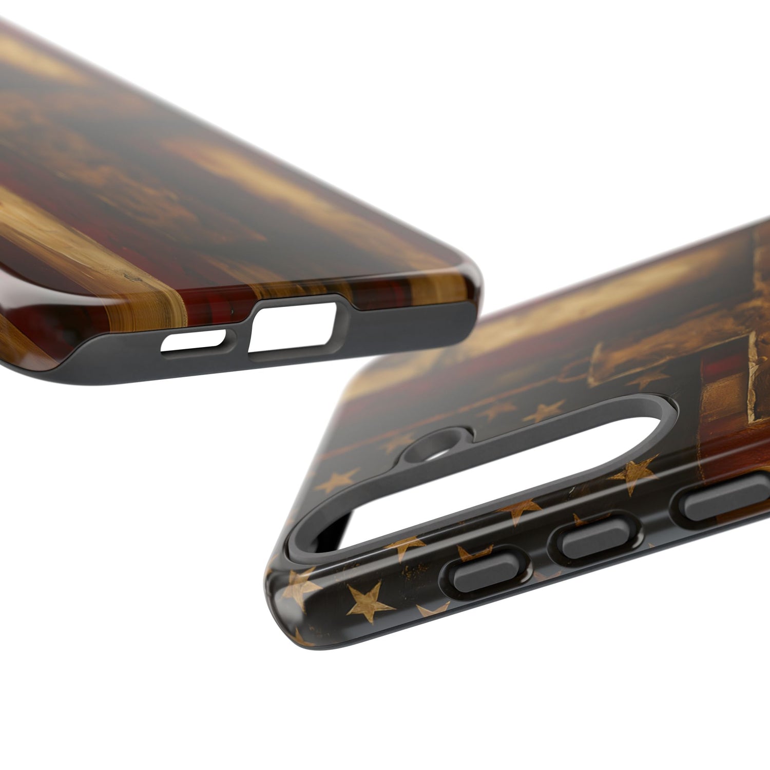 Forged in Faith Phone Case - Rustic Gold Cross &amp; American Flag | Patriotic Christian Case for iPhone, Samsung &amp; Pixel