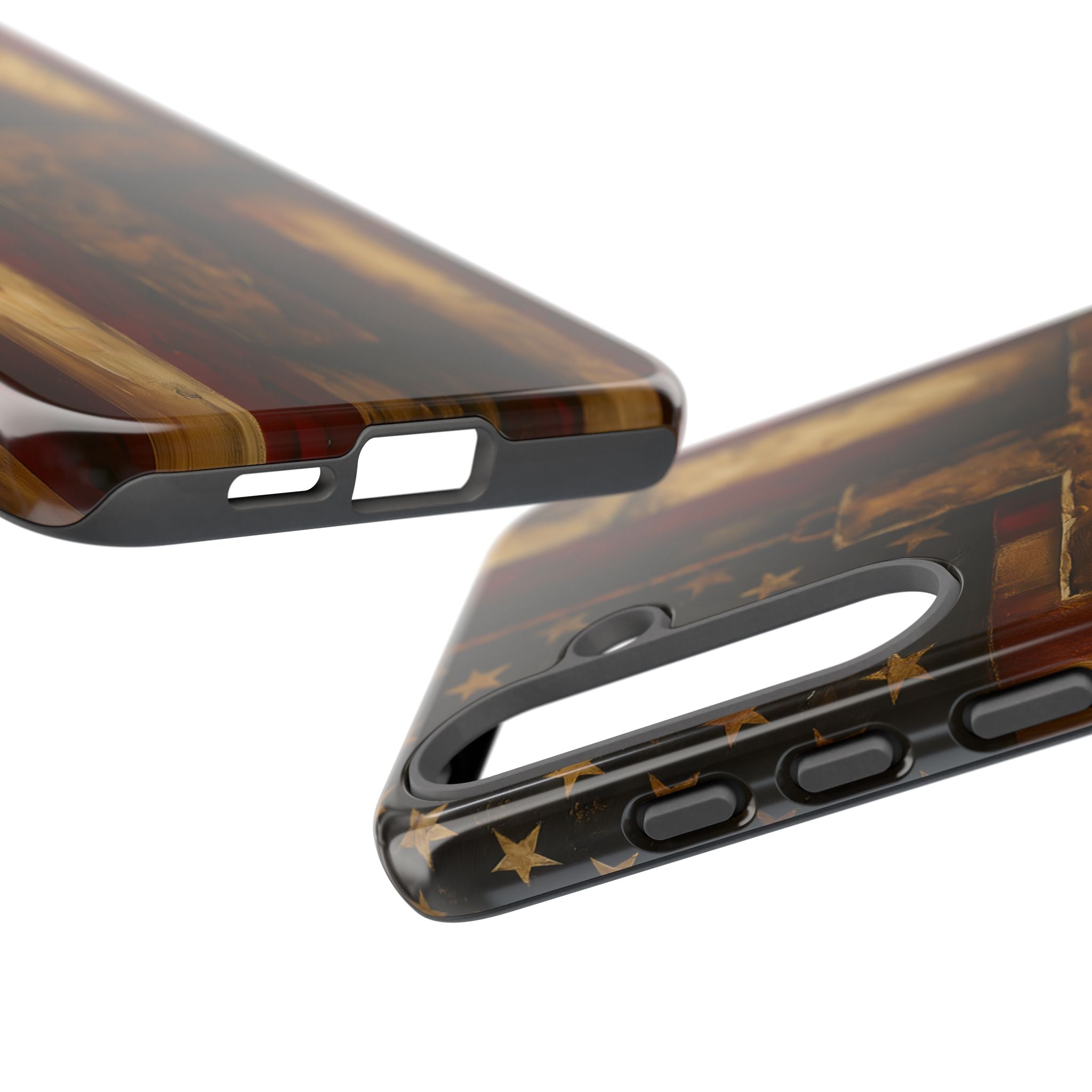 Forged in Faith Phone Case - Rustic Gold Cross &amp; American Flag | Patriotic Christian Case for iPhone, Samsung &amp; Pixel