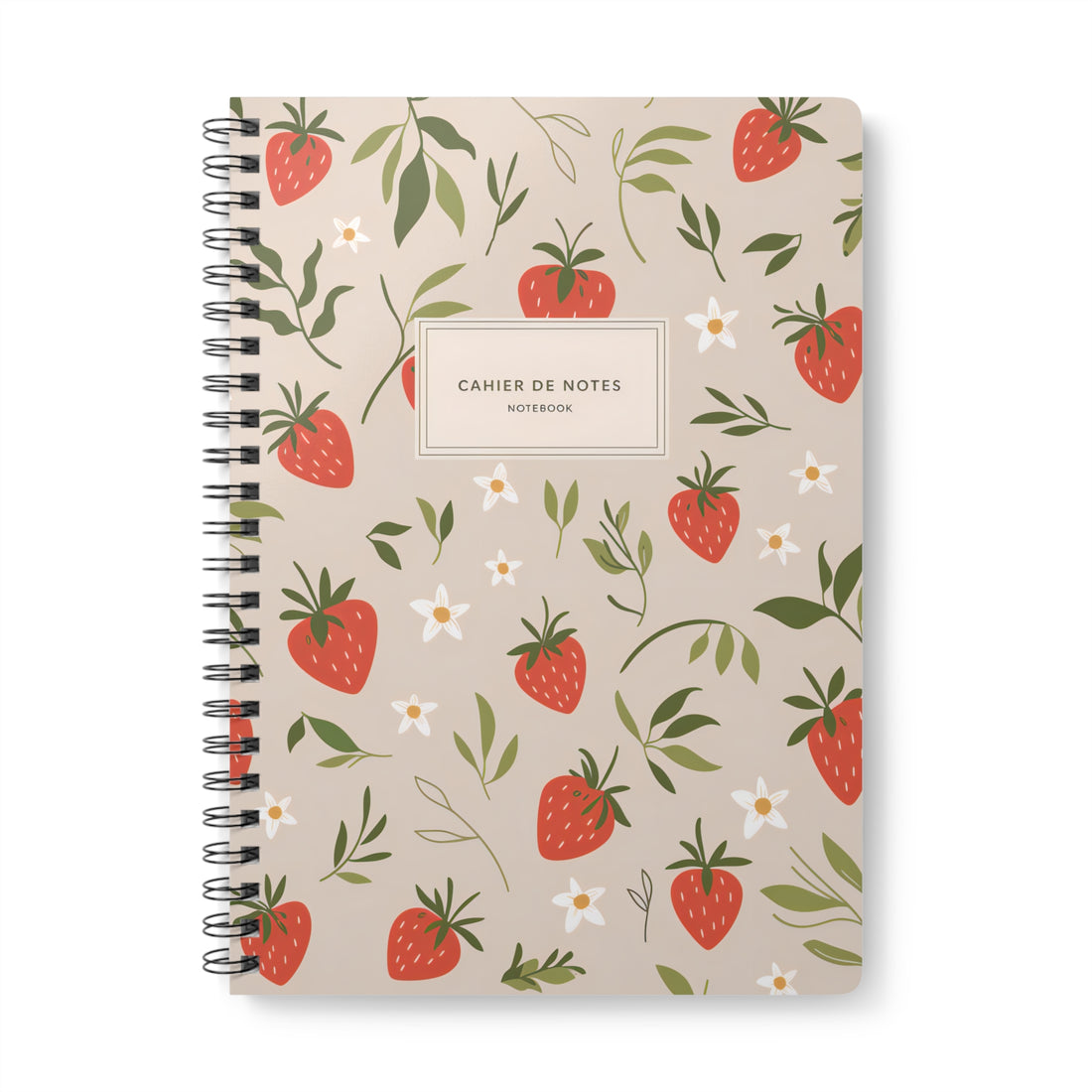 Strawberry Floral Notebook | Cahier de Notes | A5 Spiral Bound Journal for Writing &amp; Planning | Students, Writers, Gifts, Bullet Journaling