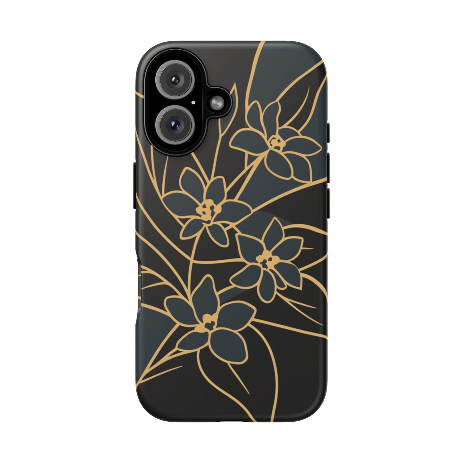 Golden Bloom - Elegant Floral Line Art Phone Case iPhone 16 Matte