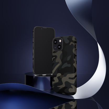 Black Camouflage Phone Case for iPhone, Samsung and Google Pixel