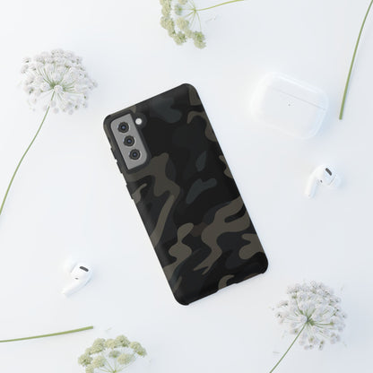 Black Camouflage Phone Case for iPhone, Samsung and Google Pixel
