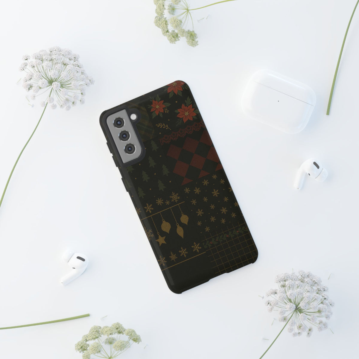 Black Luxury Phone Case for Christmas Festive Season - Tough design