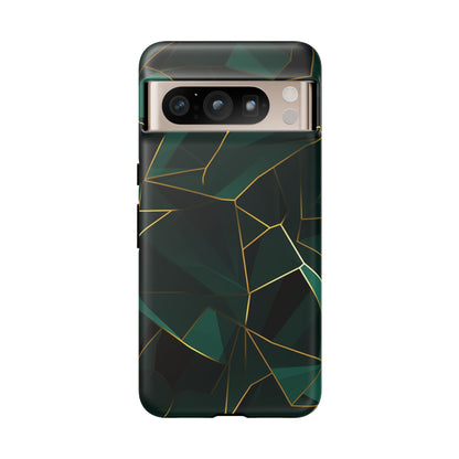 Emerald Veil - Geometric Luxe Phone Case Google Pixel 8 Pro Matte