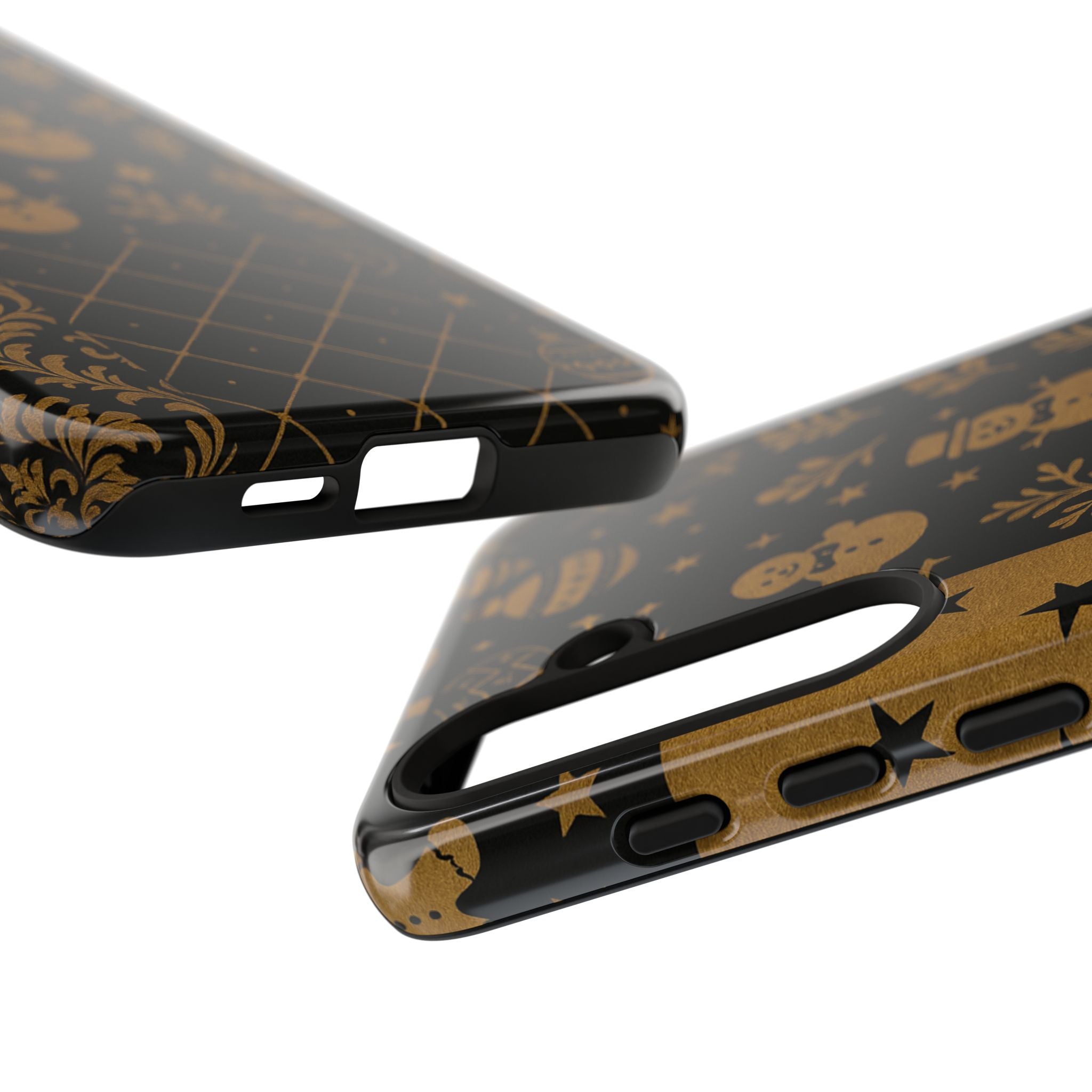 Black Festive Phone Case | Christmas Gift | Holiday Decor | Snowman Design | Tough Cases | Winter Celebration