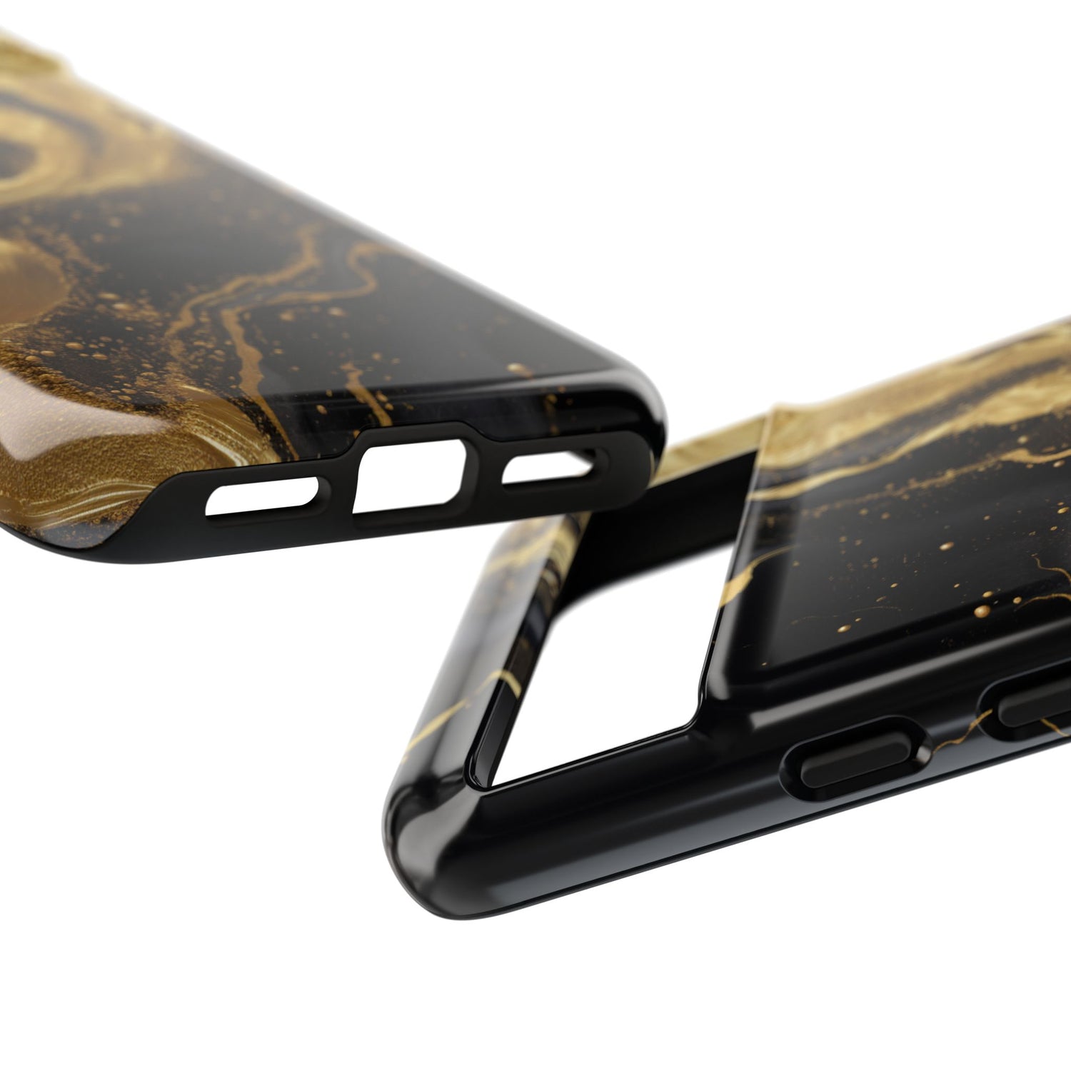 Golden Flow - Black &amp; Gold Marble Luxe Phone Case