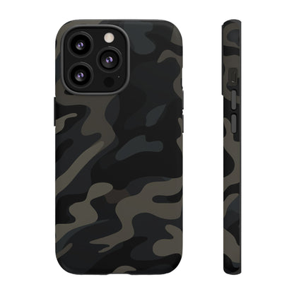 Black Camouflage Phone Case for iPhone, Samsung and Google Pixel iPhone 13 Pro Matte