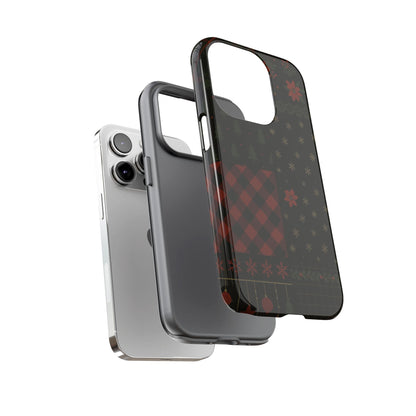 Black Festive Phone Case - Christmas Phone Cover - Tough Design