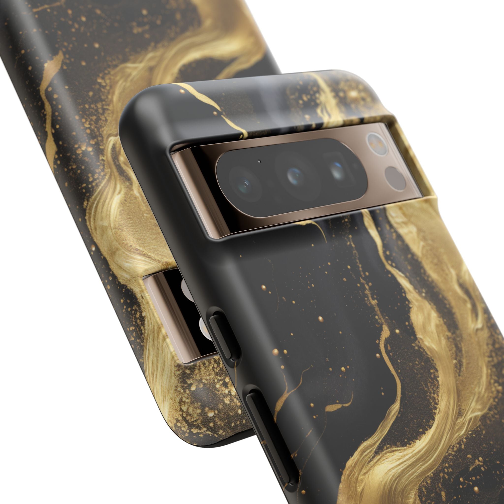 Golden Flow - Black &amp; Gold Marble Luxe Phone Case