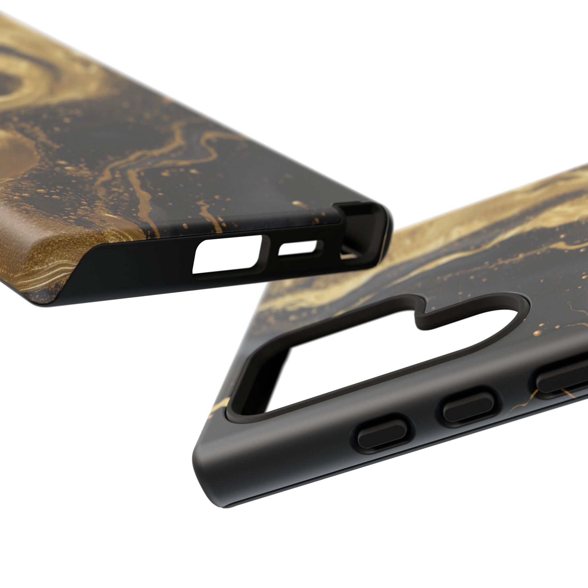 Golden Flow - Black &amp; Gold Marble Luxe Phone Case