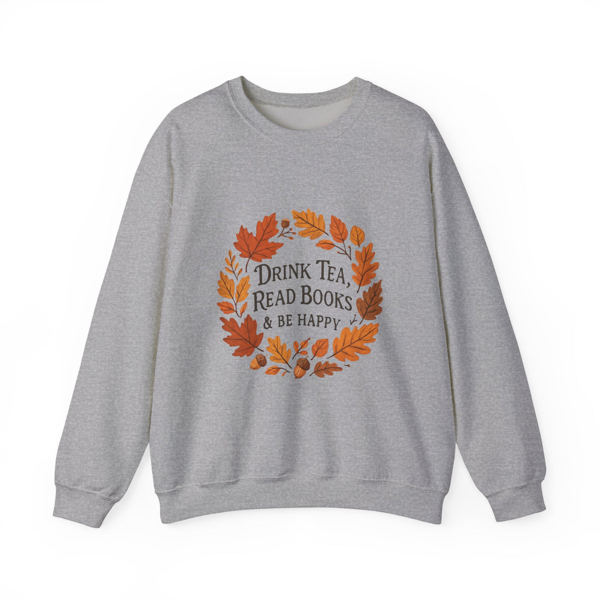 Cozy Book Lover Crewneck Sweatshirt - Fall Fashion Tea &amp; Books Apparel | Gift for Readers Sport Grey
