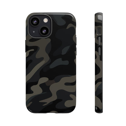 Black Camouflage Phone Case for iPhone, Samsung and Google Pixel iPhone 13 Mini Glossy