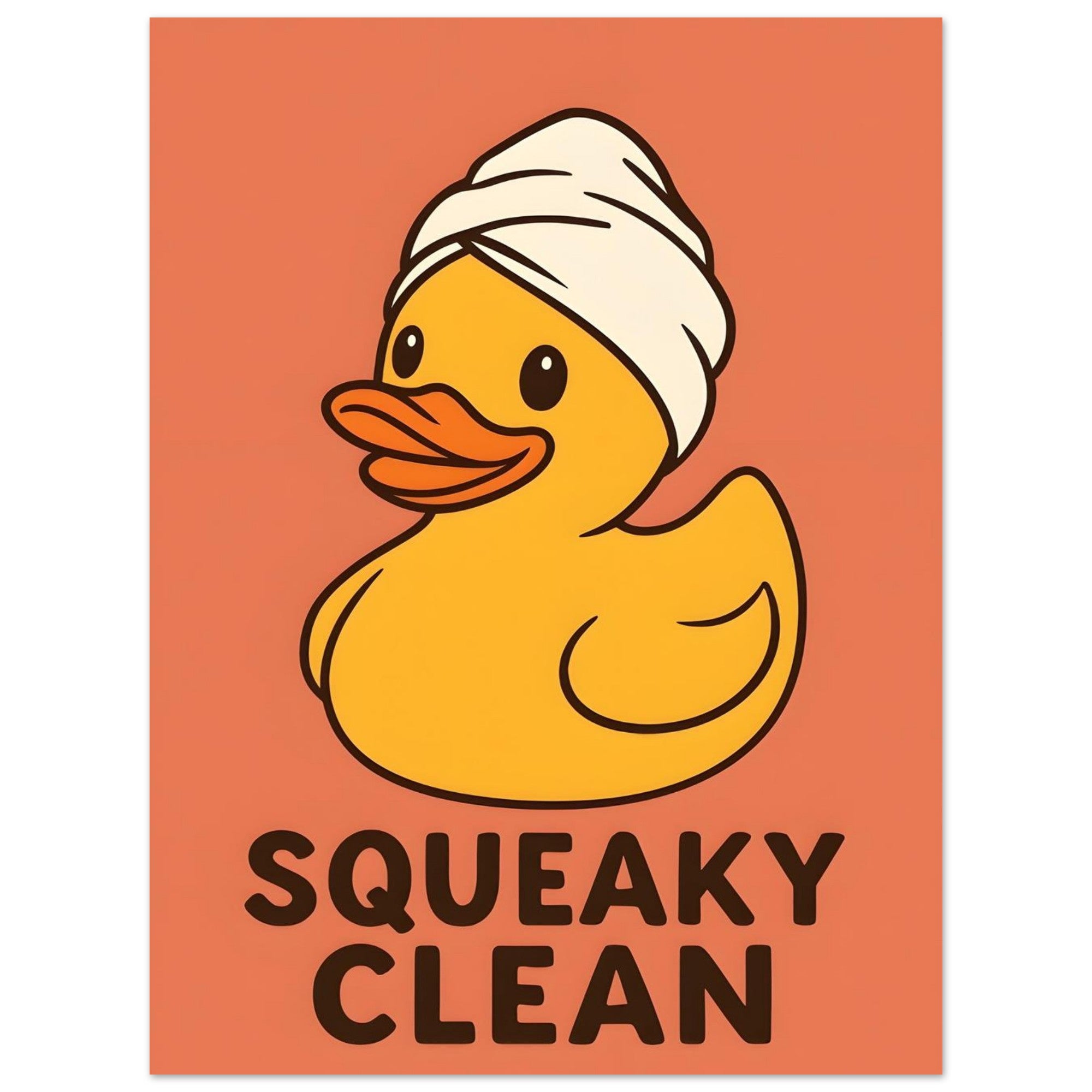 Squeaky Clean Poster - Fun Bathroom Art - Perfect for Home Decor 45x60 cm 18x24″ Orange
