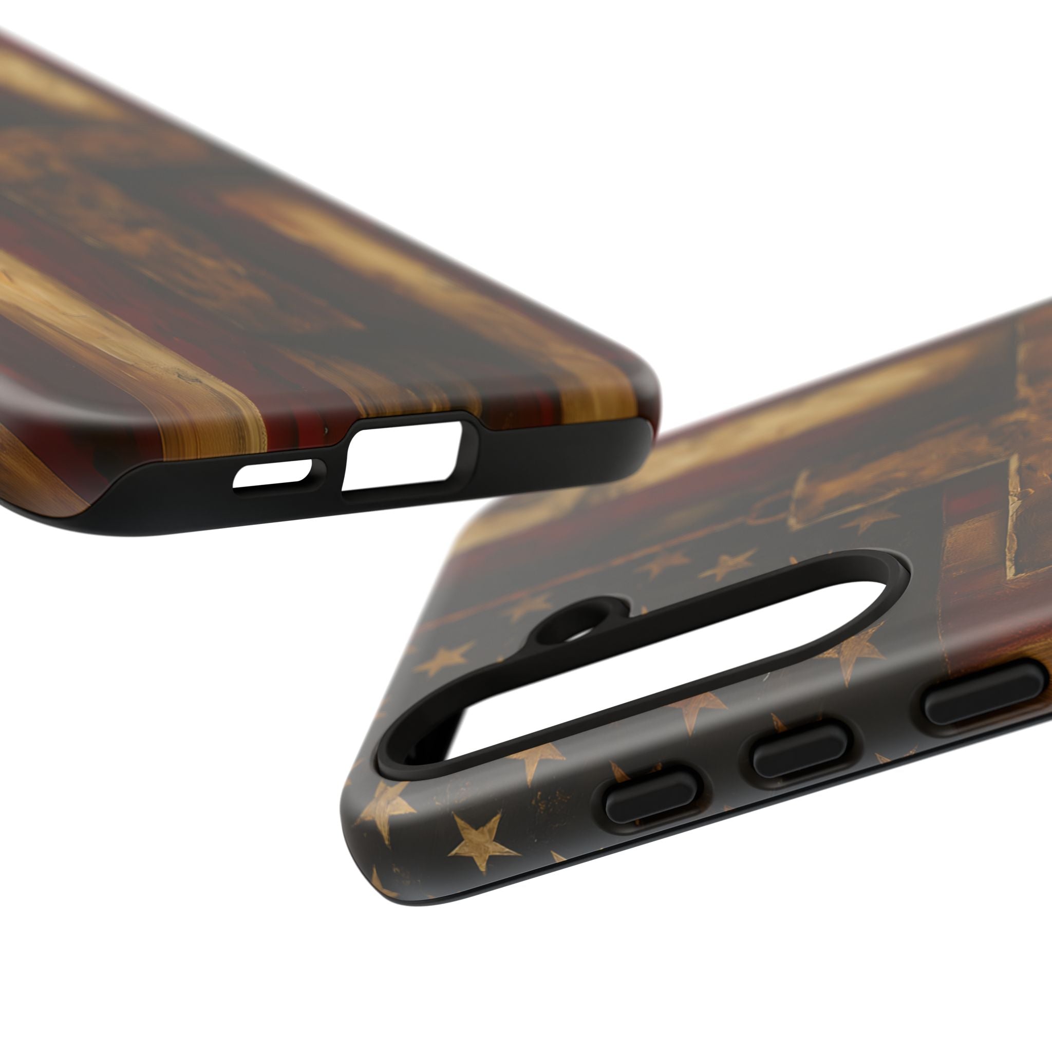 Forged in Faith Phone Case - Rustic Gold Cross &amp; American Flag | Patriotic Christian Case for iPhone, Samsung &amp; Pixel