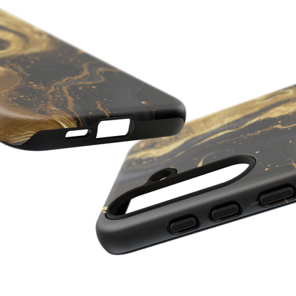 Golden Flow - Black &amp; Gold Marble Luxe Phone Case
