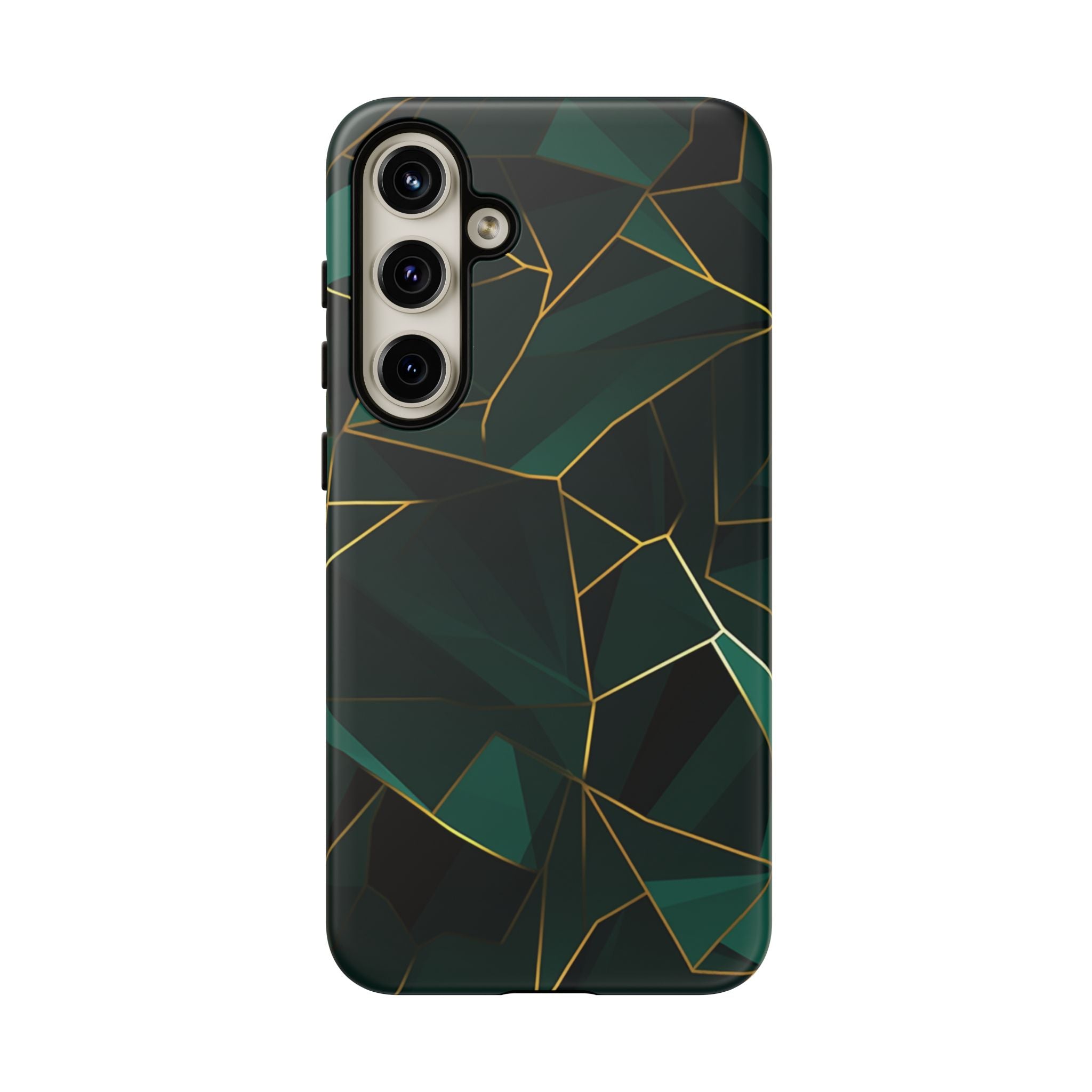 Emerald Veil - Geometric Luxe Phone Case Samsung Galaxy S24 Plus Matte