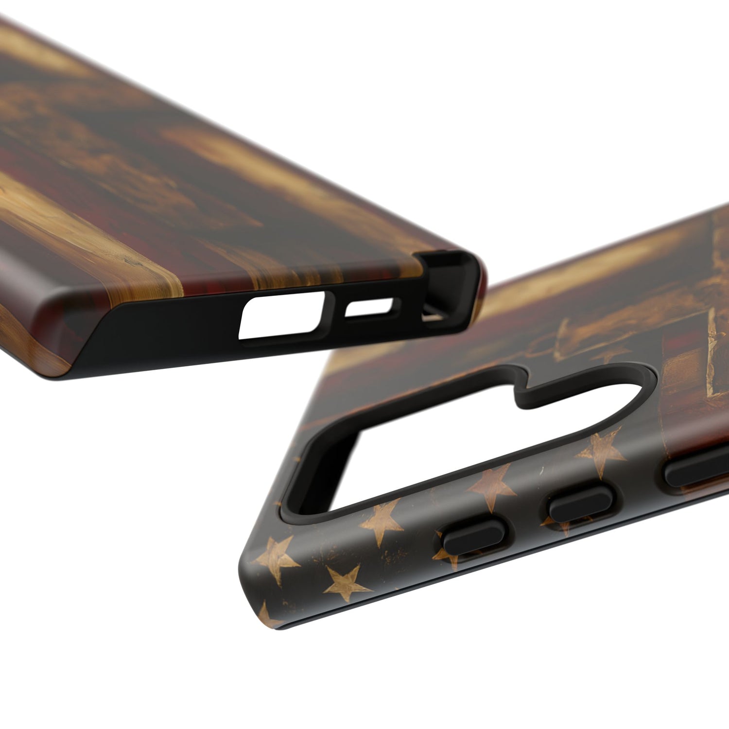 Forged in Faith Phone Case - Rustic Gold Cross &amp; American Flag | Patriotic Christian Case for iPhone, Samsung &amp; Pixel