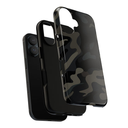 Black Camouflage Phone Case for iPhone, Samsung and Google Pixel