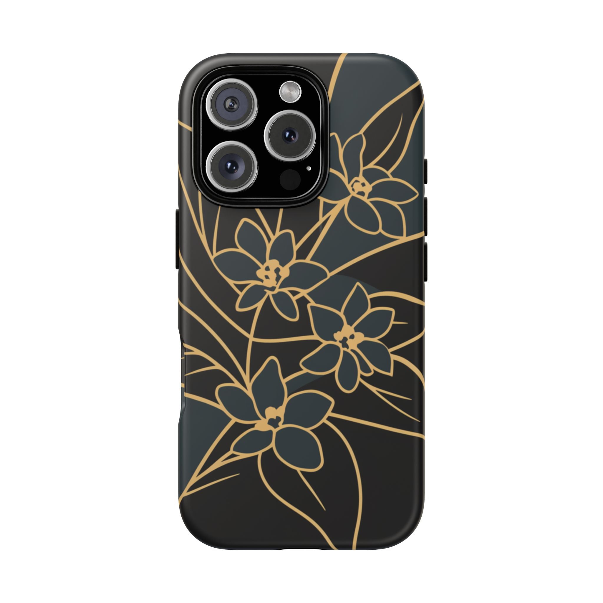 Golden Bloom - Elegant Floral Line Art Phone Case iPhone 16 Pro Matte