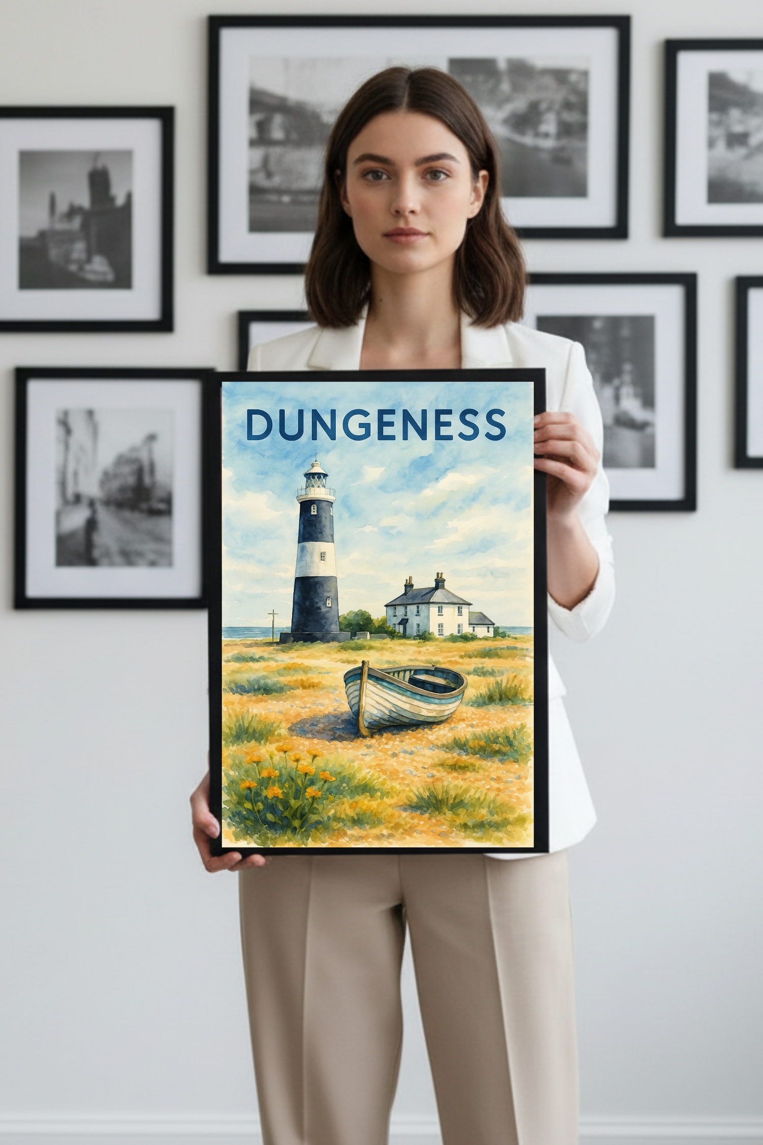 Dungeness Shores: Watercolor Beach Landscape