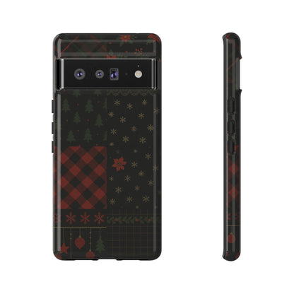 Black Festive Phone Case - Christmas Phone Cover - Tough Design Google Pixel 6 Pro Glossy