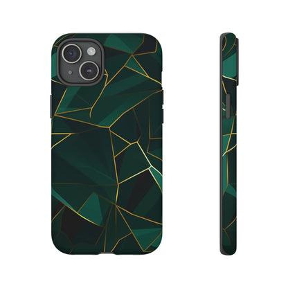 Emerald Veil - Geometric Luxe Phone Case iPhone 15 Plus Matte