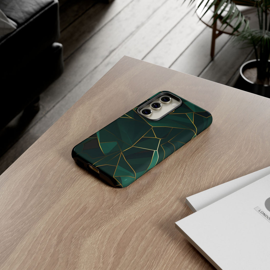 Emerald Veil - Geometric Luxe Phone Case