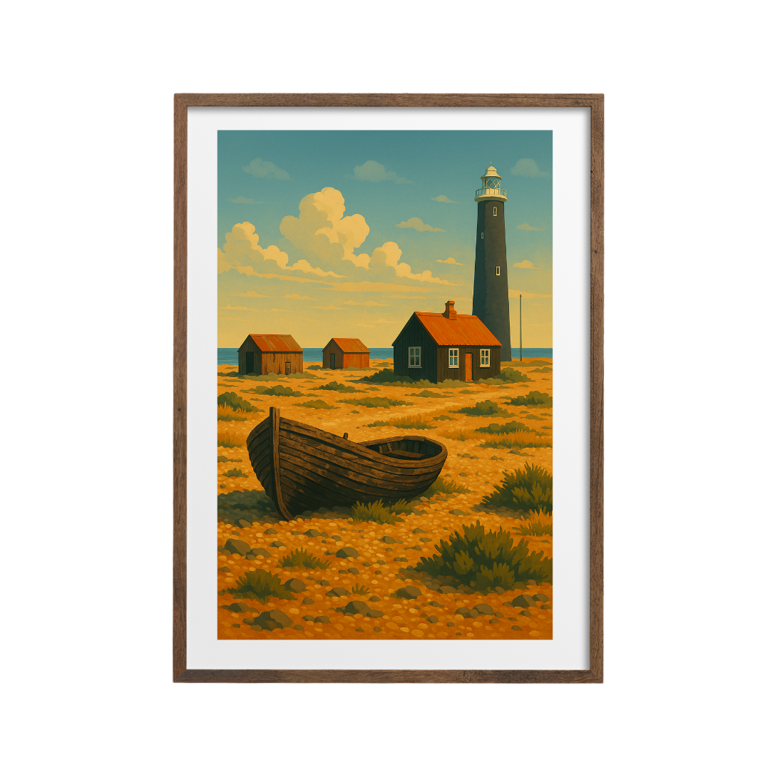 Dungeness Kent Beach Watercolor Print - Wall Art England