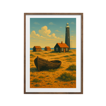 Dungeness Kent Beach Watercolor Print - Wall Art England