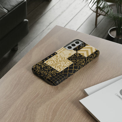Phone Case, Luxury Black and Gold Festive Design for Christmas Gift, Holiday Decor, Tough Cases, Winter Celebration, Elegant iPhone Cover