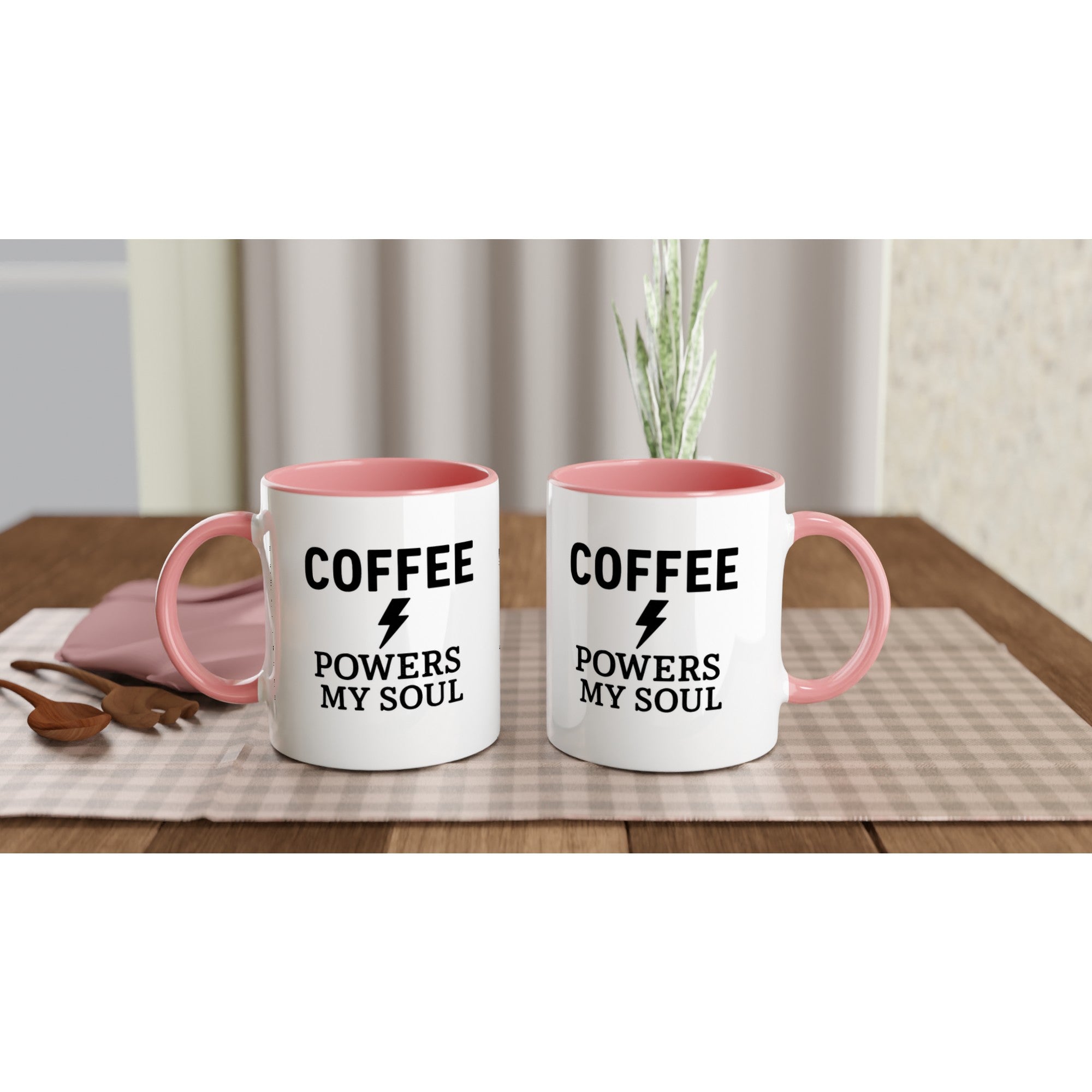 Coffee Powers My Soul Mug - Handmade Ceramic Cup - Perfect Gift for Coffee Lovers