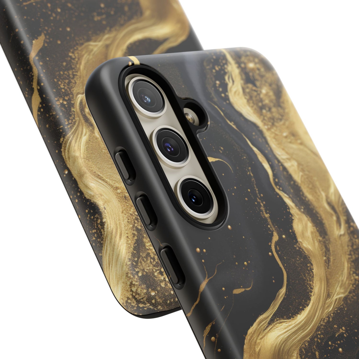 Golden Flow - Black &amp; Gold Marble Luxe Phone Case
