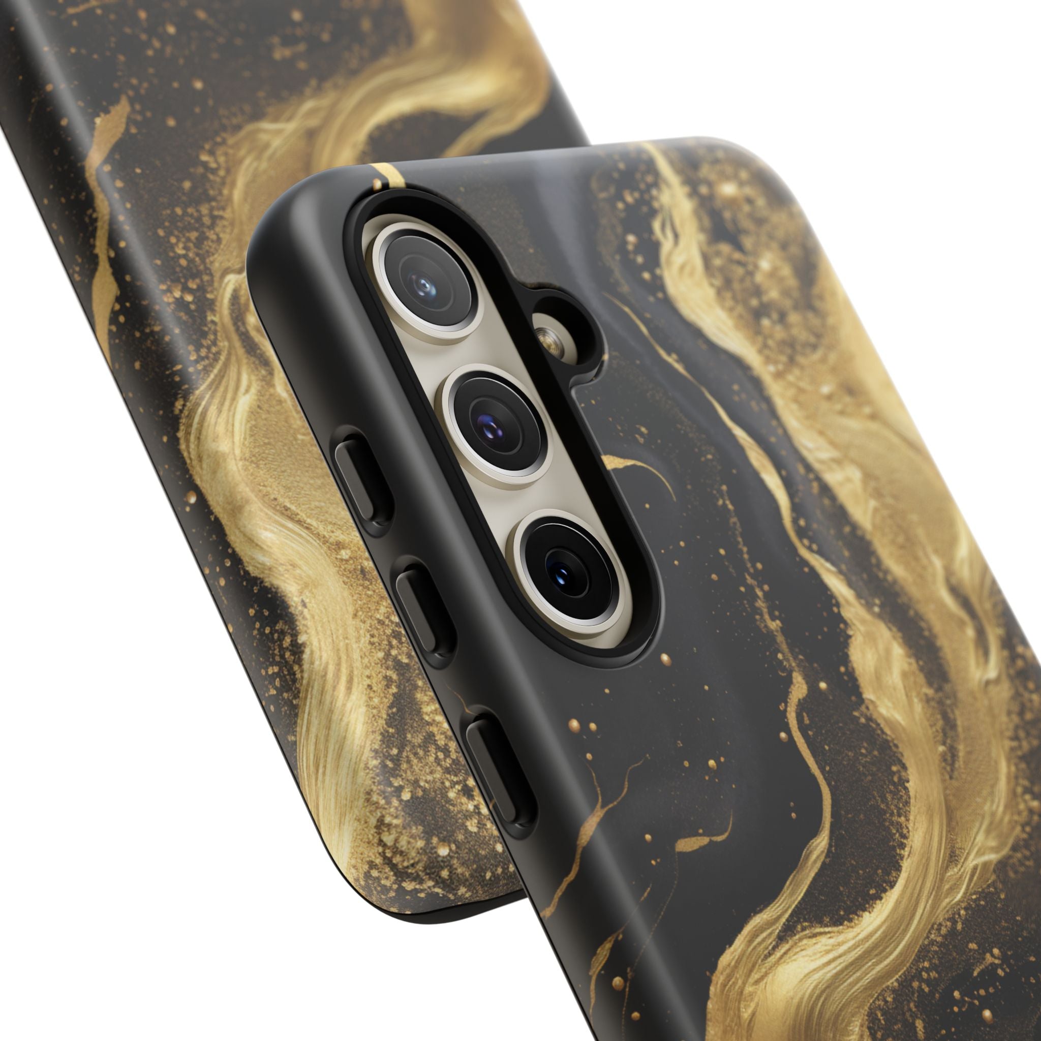Golden Flow - Black &amp; Gold Marble Luxe Phone Case
