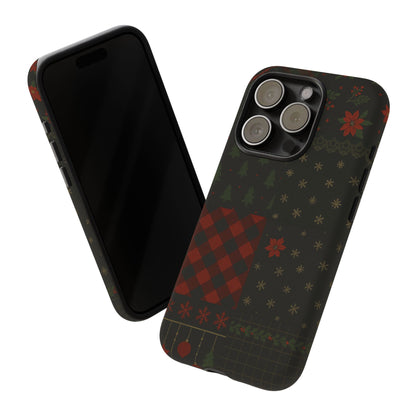 Black Festive Phone Case - Christmas Phone Cover - Tough Design