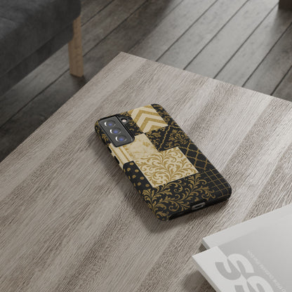 Phone Case, Luxury Black and Gold Festive Design for Christmas Gift, Holiday Decor, Tough Cases, Winter Celebration, Elegant iPhone Cover
