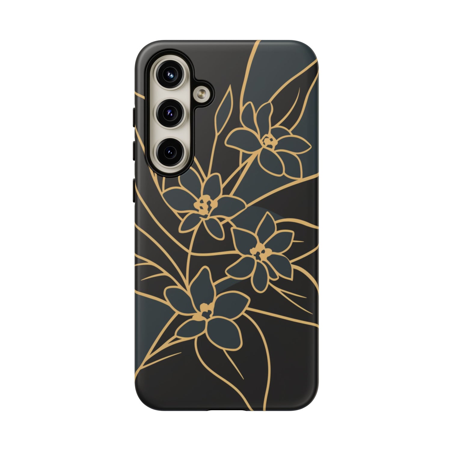 Golden Bloom - Elegant Floral Line Art Phone Case Samsung Galaxy S24 Plus Matte