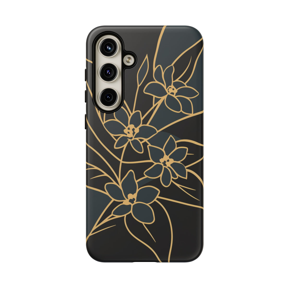 Golden Bloom - Elegant Floral Line Art Phone Case Samsung Galaxy S24 Plus Matte
