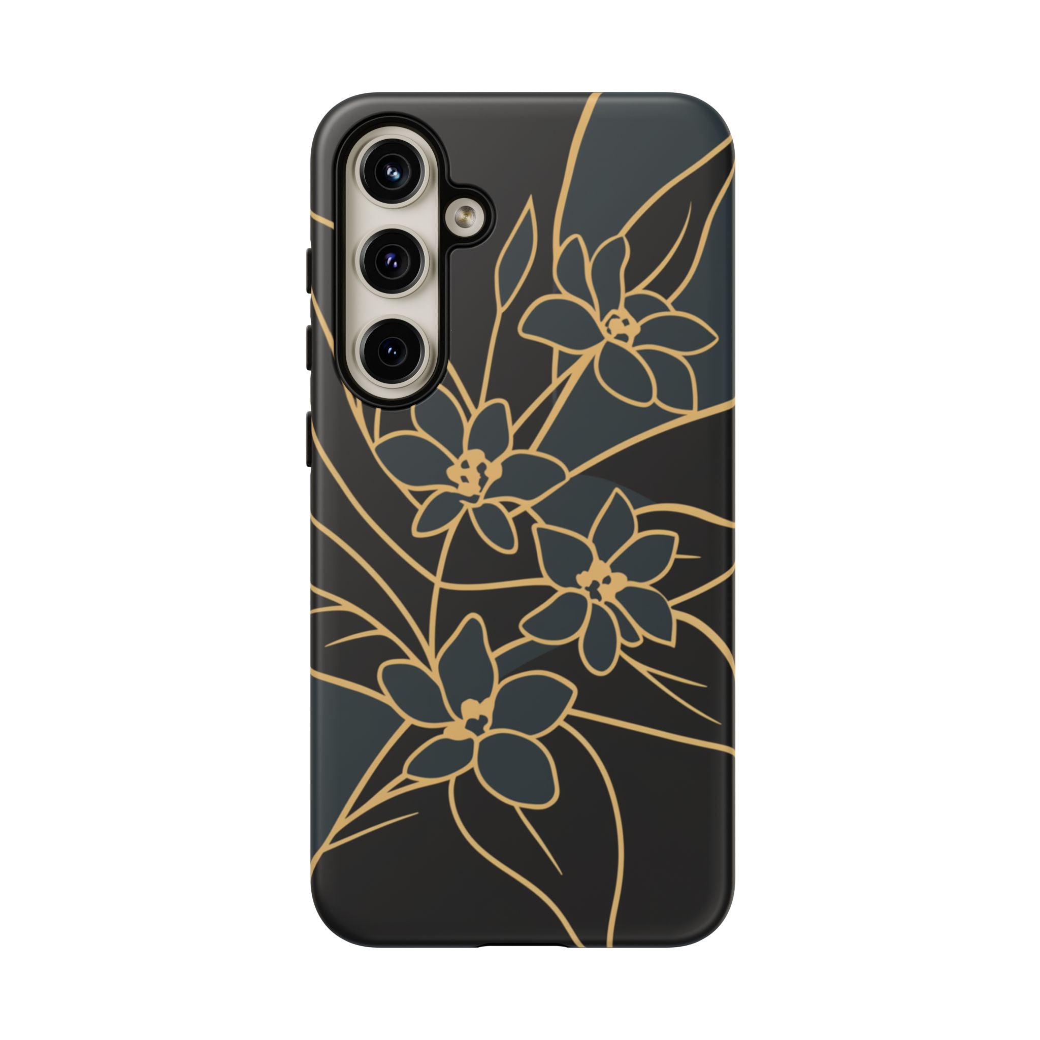Golden Bloom - Elegant Floral Line Art Phone Case Samsung Galaxy S24 Plus Matte
