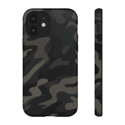 Black Camouflage Phone Case for iPhone, Samsung and Google Pixel iPhone 12 Matte
