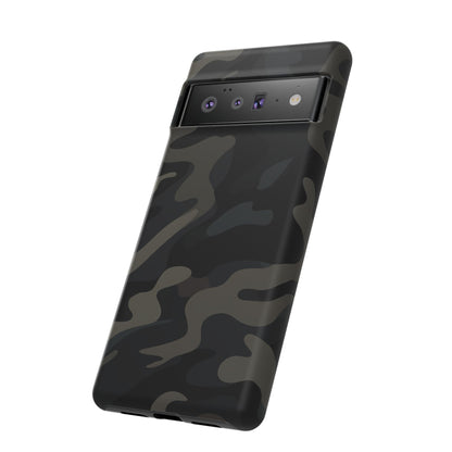 Black Camouflage Phone Case for iPhone, Samsung and Google Pixel