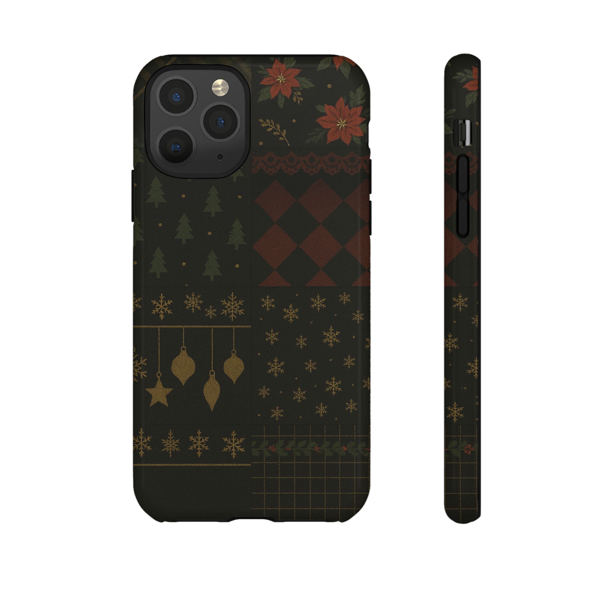Black Luxury Phone Case for Christmas Festive Season - Tough design Samsung Galaxy S25 Ultra Matte