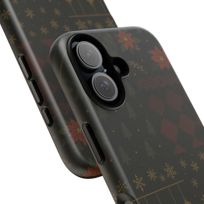 Black Luxury Phone Case for Christmas Festive Season - Tough design