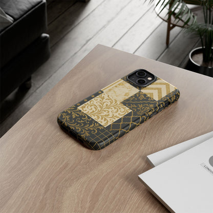 Phone Case, Luxury Black and Gold Festive Design for Christmas Gift, Holiday Decor, Tough Cases, Winter Celebration, Elegant iPhone Cover